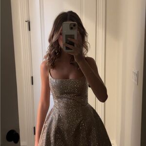 Sparkling Gold Evening Dress - Women